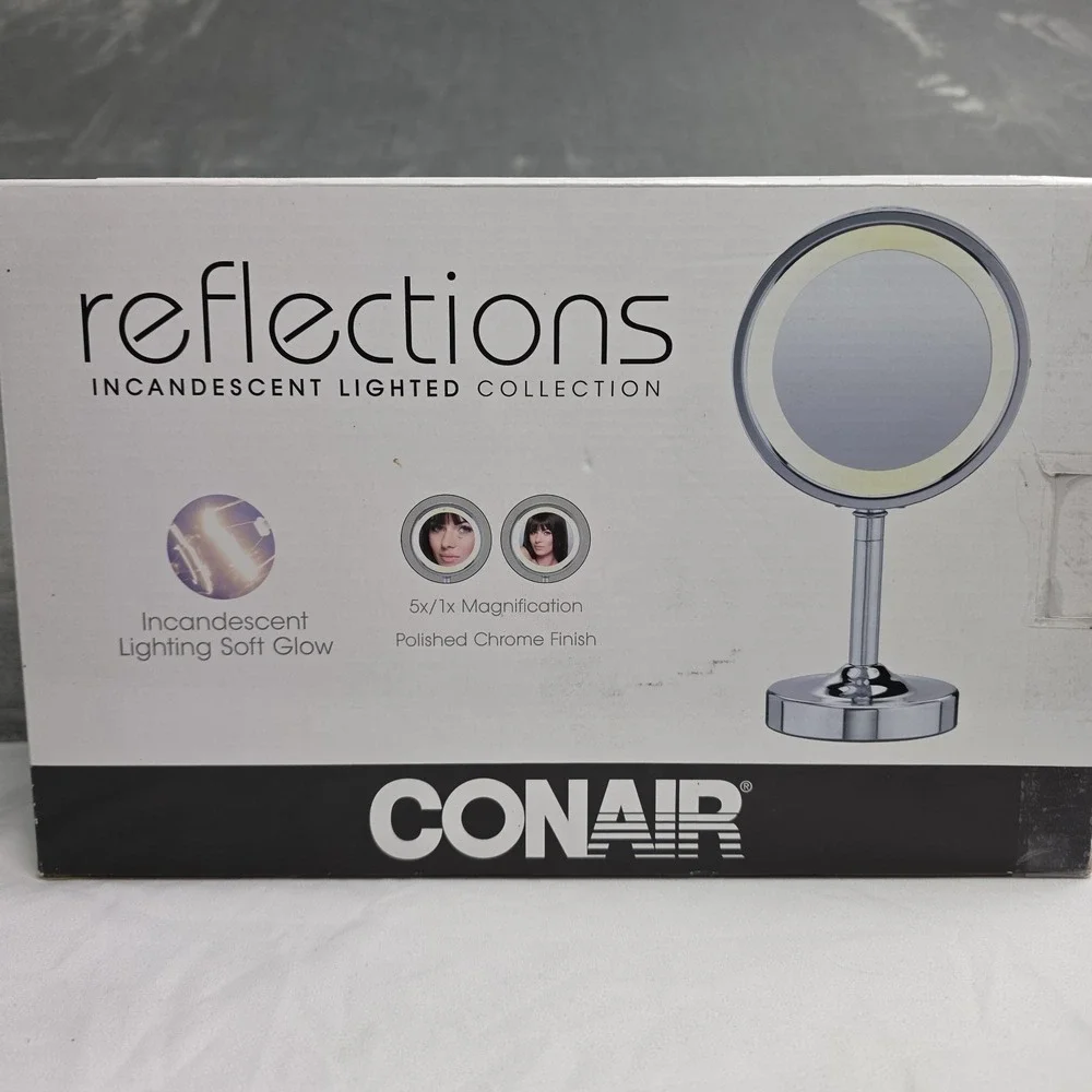 Conair Lighted Makeup Mirror with Magnification, Vanity Mirror, 1X/5X Magnifying